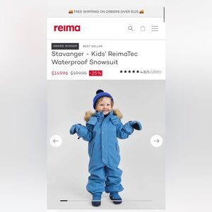 Reima Blue Kids' Waterproof Snowsuit